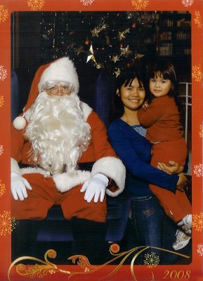 the girls with Santa