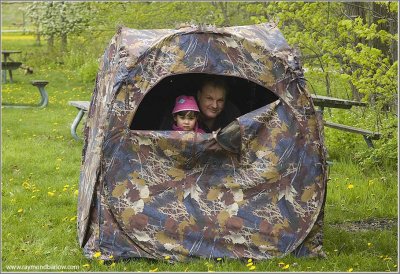 Daddy and Maria in the Hide.