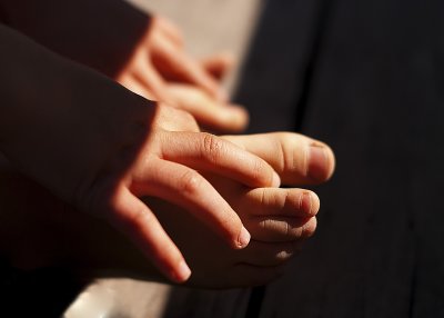 Foot and hand of a child