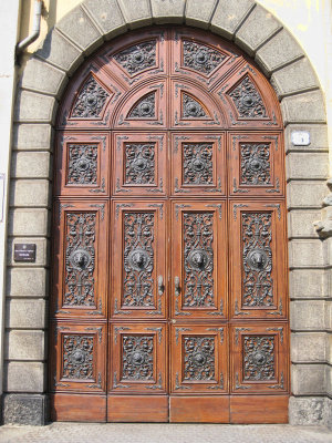 The carved door