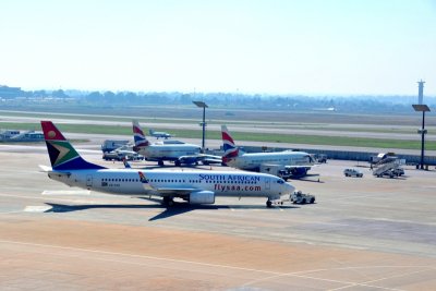 SAA flight - Johannesburg