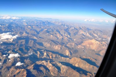 Over the Andes on the way to Santiago de Chile