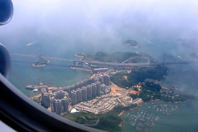 About to land in Hong Kong