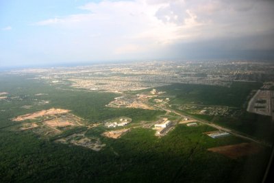 Final approach into Mrida, Yucatan, Mexico