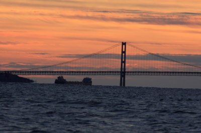 late night at the Mackinac Bridge