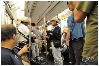 Listening to music on the Subway