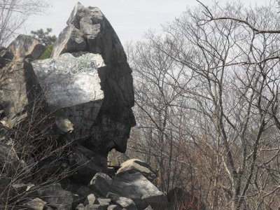 Profile Rock, Freetown-Fall River State Forest, MA. Legend holds that this is the great war chief Anawon.