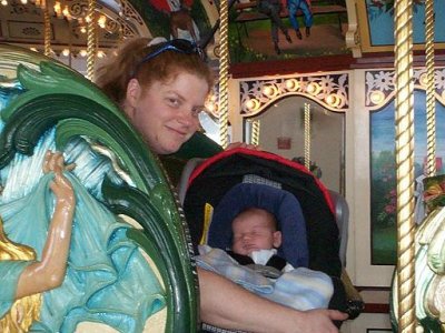 Connor's SECOND carousel ride a few minutes later.