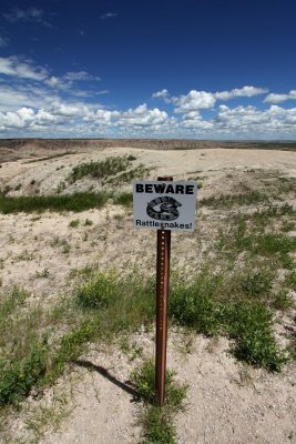 Warning Sign, Badlands National Park, South Dakota