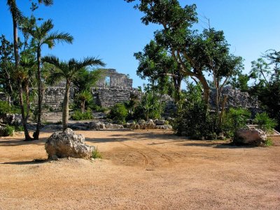 Myan Ruins at Xcaret Park, Xcaret, Mexico