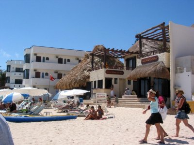 Hotel on beach, Playa del Carmen, Mexico