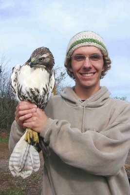 me with red-tailed hawk