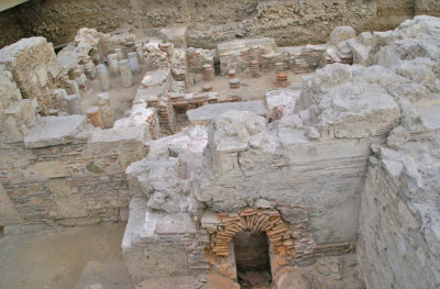 Excavated Roman baths next to the Acropolis.