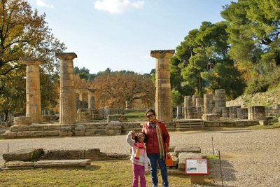 The alter of the Temple of Hera where the Olympic torch is lit to this day!