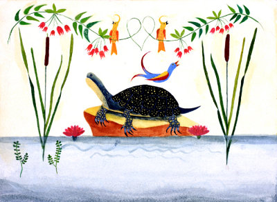 Blanding's Turtle w/bird