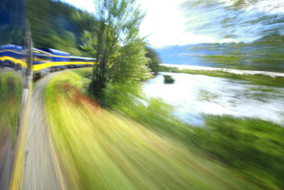 Speed blur on the train