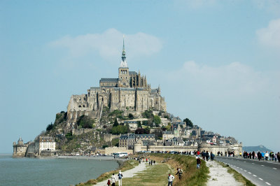 Mont Saint-Michel vue de la route d'accs
