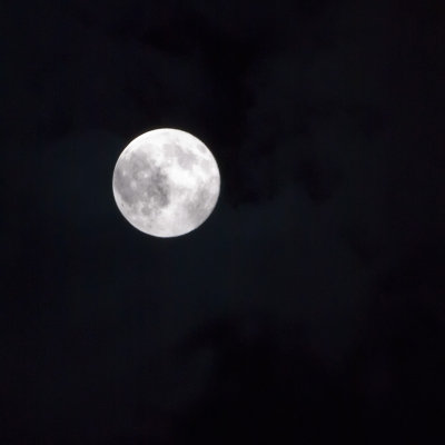 Harvest Moon And Clouds