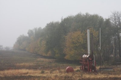 Oklahoma Hwy 47 On a Foggy Morning