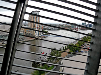 Looking down on Salford Quays