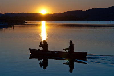 returning at sunset