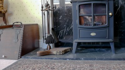 Electric fire with accoutrements