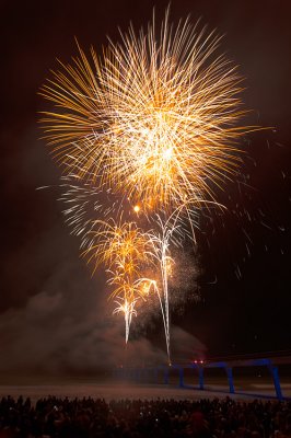 Fireworks down by the sea, New Brighton, Christchurch, New Zealand