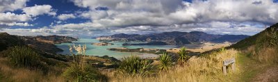 Panoramic view of Lyttelton Harbour, Canterbury, New Zealand