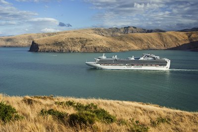 Sapphire Princess at Godley Head, Lyttelton, New Zealand