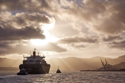 Sunset Arrival, Lyttelton, New Zealand