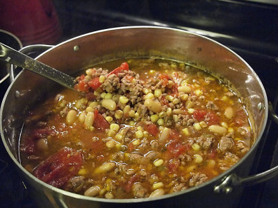 Ground turkey & bean soup