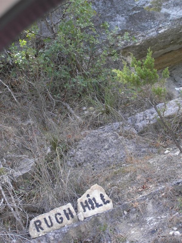 Rugh Hill Road sign - and they aint just a woofin!