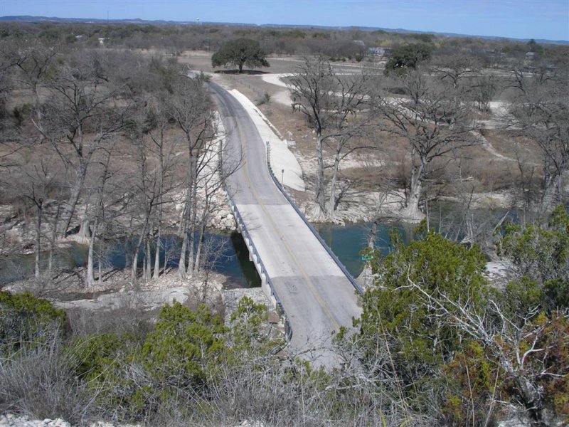View from Silver Spur Dance Hall down on the river crossing