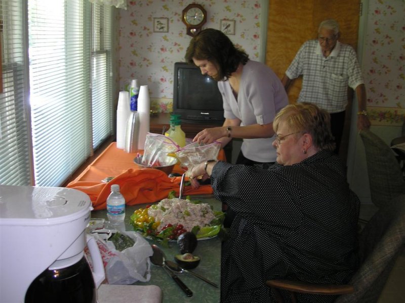 Lynn & Julie preparing shower foods