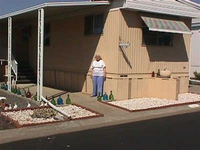 Aunt Bernice Smith by her trailer in Vista, CA