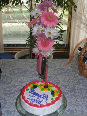 Aunt Ingrid's Cake and Flowers