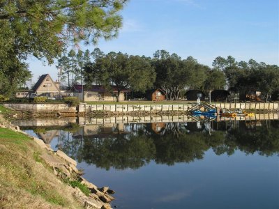 View of office and cabins from our site