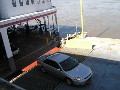 Car leaving ferry