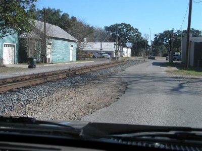 The train tracks run right through town