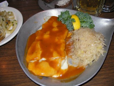 Cheese Schnitzel with Paprika Sauce