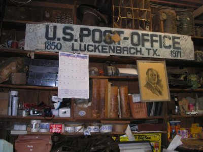 Inside Luckenbach's  Post Office