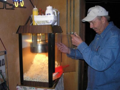 Park owner making the popcorn.