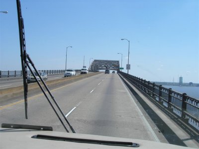 Heading up the bridge in Lake Charles,LA