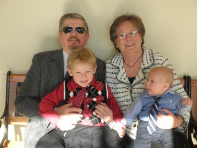 Proud grandparents with grandsons, Zach and Josh