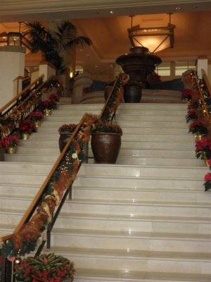 Stairs to lounge from lobby
