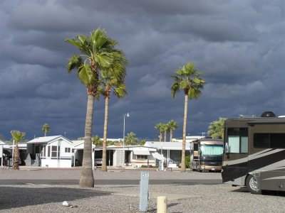 Storm Clouds Moving In Over Desert Shadow RV Park