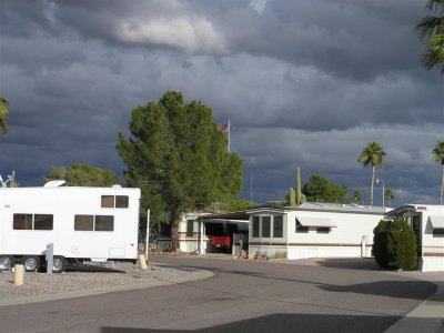 Storm Clouds Moving In Over Desert Shadow RV Park