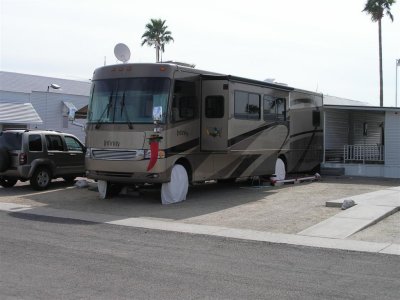 The Westbergs at home at Desert Shadow RV Resort.