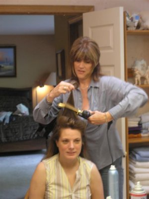 Cindy doing Crystal's hair
