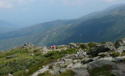 We could see our friends coming up Ammonoosuc Ravine Tr.